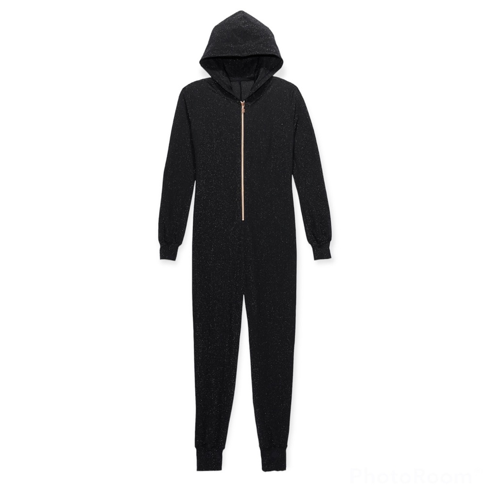 Savage x Fenty Shimmery Black Sleep & Shine Hooded Onesie